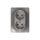 Glossa Платина Розетка 2-ая с заземлением (в сборе)  GSL001224  SE
