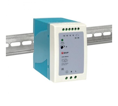 Блок питания на дин рейку 100Вт,Uвх ~ 220 В AC m, Uвых - 48 В DC постоянного тока DR-M-100W-48 EKF