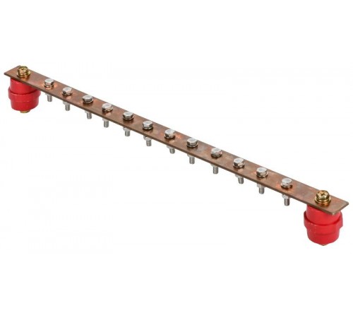 Шина заземл. гл. 483х25х3мм на 12 подкл. медь  ZGB10-50-012-483  IEK