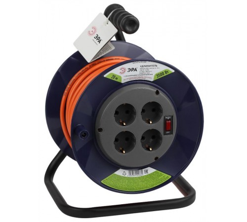 Удлинитель силовой ЭРА RPx-4es-3x1.5-20m на п. катушке c/з 4 гн 20м ПВС 3х1.5  Б0046849  ЭРА