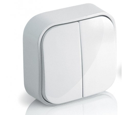 Quteo Белый Выключатель 2-клавишный 10А  782202  Legrand