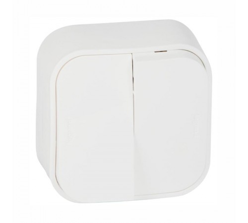 Quteo Белый Выключатель 2-клавишный 10А  782202  Legrand