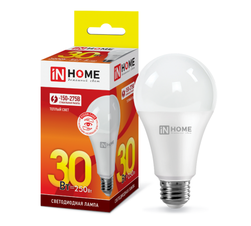 Лампа светодиодная LED-A70-VC 30Вт 230В Е27 3000К 2700Лм  4690612024127  IN HOME