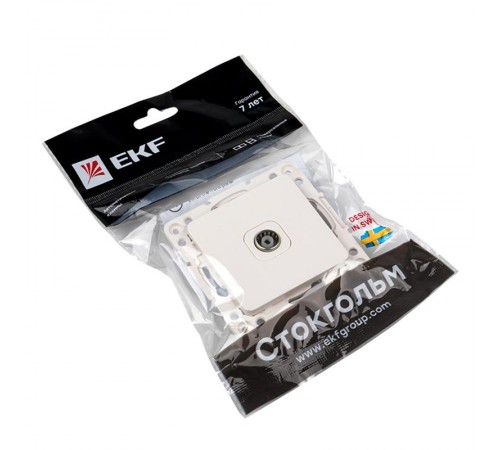 Стокгольм Механизм Розетки TV 1-местной 75Ом 5-862МГц белый PROxima  EYA00-027-10  EKF