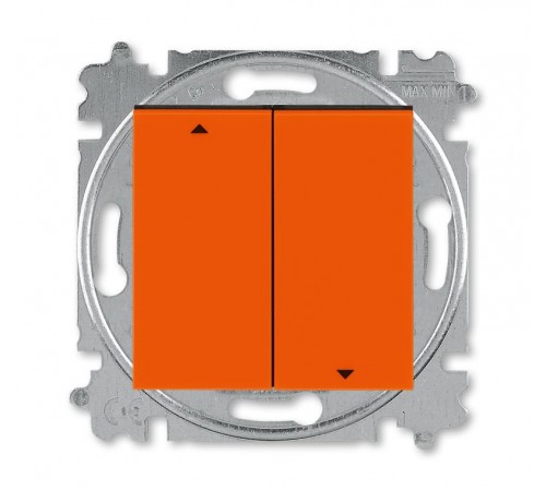 ABB Levit Оранжевый / дымчатый чёрный Выключатель жалюзи 2-кл. без фиксации клавиш  3559H-A88445 66W  2CHH598845A6066  ABB