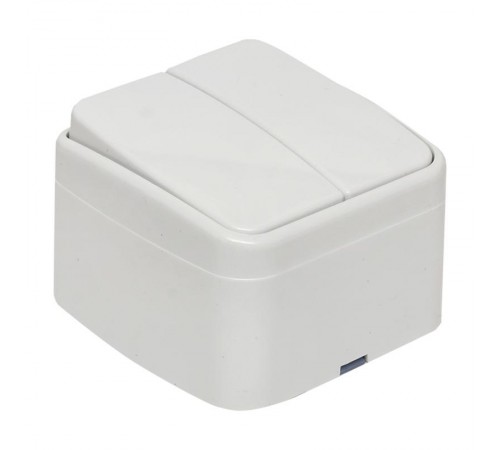 Минск Выключатель 2-клавишный ОП 10А белый  EKF Basic  EGV10-023-10  EKF