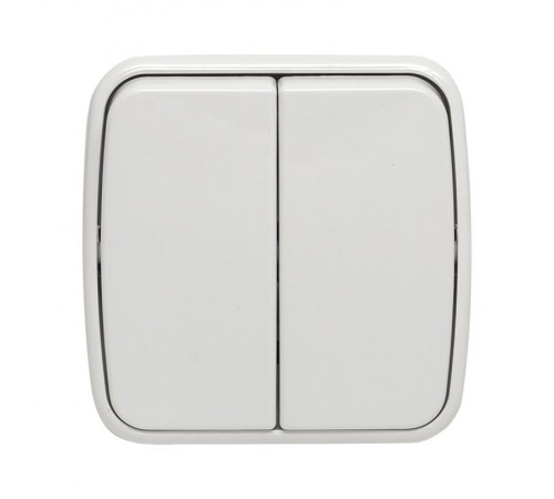 Минск Выключатель 2-клавишный ОП 10А белый  EKF Basic  EGV10-023-10  EKF