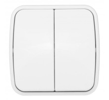 Минск Выключатель 2-клавишный ОП 10А белый  EKF Basic  EGV10-023-10  EKF