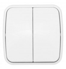 Минск Выключатель 2-клавишный ОП 10А белый  EKF Basic  EGV10-023-10  EKF