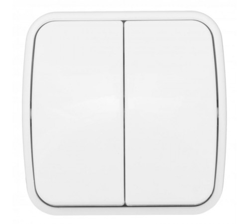 Минск Выключатель 2-клавишный ОП 10А белый  EKF Basic  EGV10-023-10  EKF