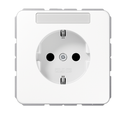 Штепсельная розетка SCHUKO 16A 250V~ ударопрочная, с полем для надписи; белая  CD1520BFNAWW  Jung