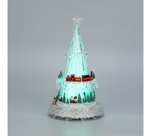 Фигура светодиодная на подставке Новогодний поезд с мелодией 30,5см, RGB  513-025  NEON-NIGHT