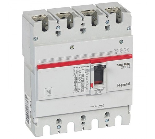 DRX250 термомагнитный 200A 4П 25KA  027121  Legrand