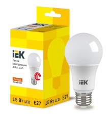 Лампа светодиодная  ALFA A60 груша 15Вт 230В 3000К E27  LLA-A60-15-230-30-E27  IEK