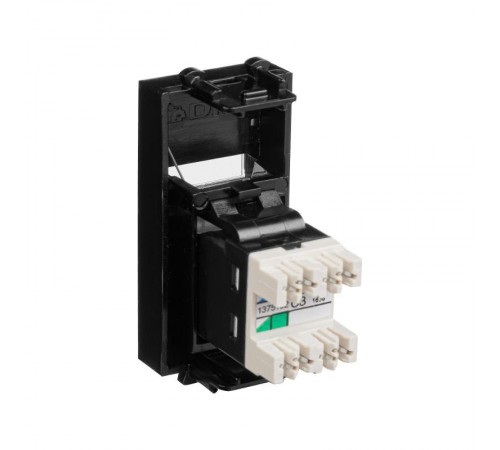 Телефонная розетка "Черный квадрат" Avanti RJ-12, 1 мод  4402311  DKC