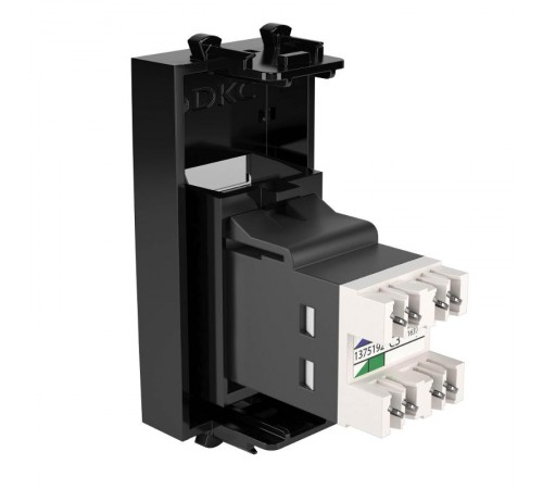 Телефонная розетка "Черный квадрат" Avanti RJ-12, 1 мод  4402311  DKC