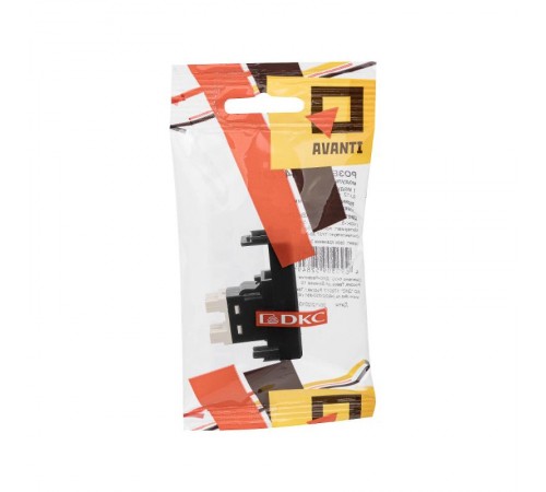 Телефонная розетка "Черный квадрат" Avanti RJ-12, 1 мод  4402311  DKC