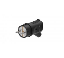 Вилка 2К+З угловая каучуковая 16А/250В IP44 Чёрная MultiSet  MST1102BK  SE