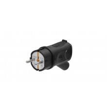 Вилка 2К+З угловая каучуковая 16А/250В IP44 Чёрная MultiSet  MST1102BK  SE