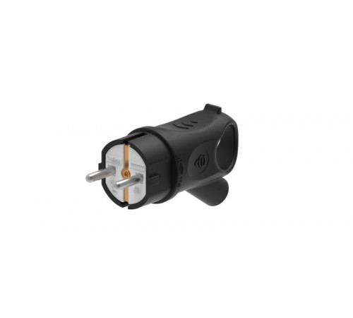 Вилка 2К+З угловая каучуковая 16А/250В IP44 Чёрная MultiSet  MST1102BK  SE