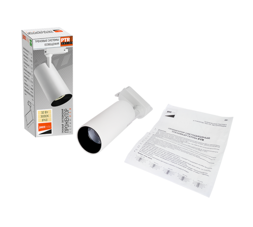 Светильник светодиодный трековый однофазный PTR 0732 32w 3000K 24° WH (белый) IP40  .5018624  Jazzway