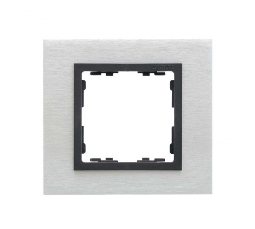 Simon 82 Рамка декоративная, 1 пост, S82 Nature, Металл, матовая сталь-графит  82817-31  Simon