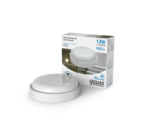 Светильник светодиодный пылевлагозащищенный для ЖКХ круглый IP65 12W 6500K  126411312  Gauss