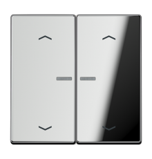 Клавиша для KNX кнопки с окошком и символами "стрелки", 2 группы; металл; хром  GCR102KO5P  Jung