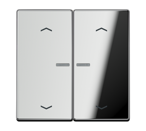 Клавиша для KNX кнопки с окошком и символами "стрелки", 2 группы; металл; хром  GCR102KO5P  Jung