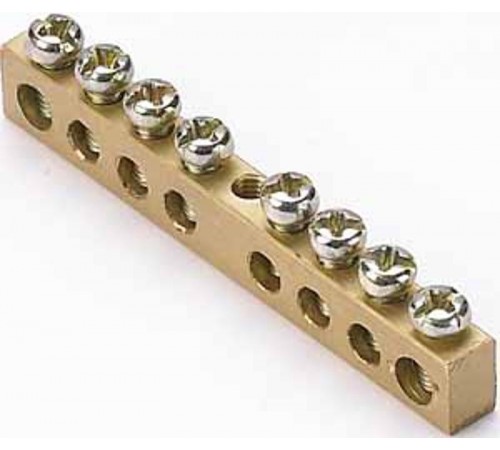 Шина нулевая 8 групп/крепеж по центру, сеч. 6x9  32001DEK  DEKraft