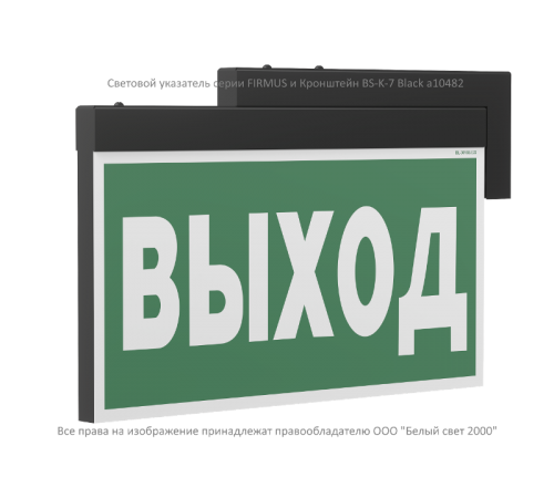 Световой указатель аварийного освещения BS-FIRMUS-10-S1-24 Black  a19355  Белый свет