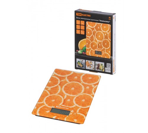 Весы электронные кухонные "Апельсины", стекло, деление 1 г, макс. 5 кг,  SQ4025-0003  TDM