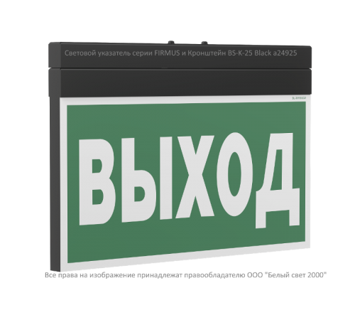 Световой указатель аварийного освещения BS-FIRMUS-10-S1-24 Black  a19355  Белый свет