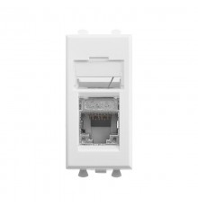 Компьютерная розетка "Белое облако" "Avanti" RJ-45 модульная, кат. 6 экран, 1 мод  4400391  DKC