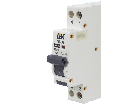 Выключатель автоматический дифференциального тока АВДТ B06S 1P+NP C32 30мА тип A (18мм) ARMAT IEK  AR-B06S-1N-C32A030  IEK