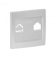 Валенсия лицевая панель розетки Phone 1-местная сталь EKF PROxima   EST01-L-034-30   EKF