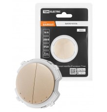 Выключатель 2-кл. 16А 250В шампань, "Байкал"   SQ1819-0533  TDM