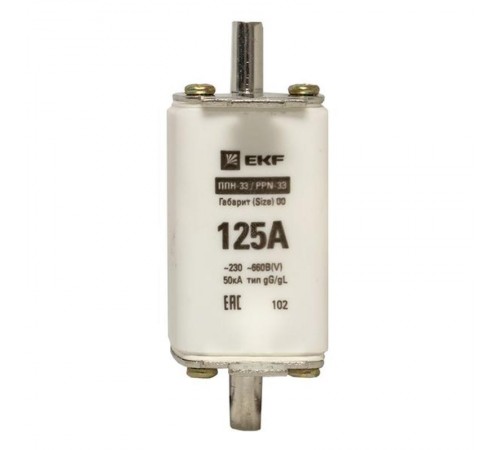 Плавкая вставка ППН-33 160/125А габарит 00  fus-33/160/125  EKF