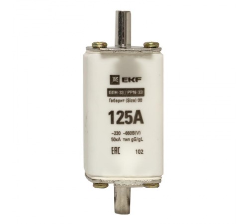 Плавкая вставка ППН-33 160/125А габарит 00  fus-33/160/125  EKF