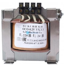 ОСО-0,25 УХЛ3 220/24, IP00, трансформатор  ET003491  Электротехник