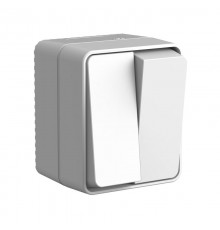 AtlasDesign Profi54 Серый О/У Выключатель 2-клавишный 10 АХ  ATN543051  SE