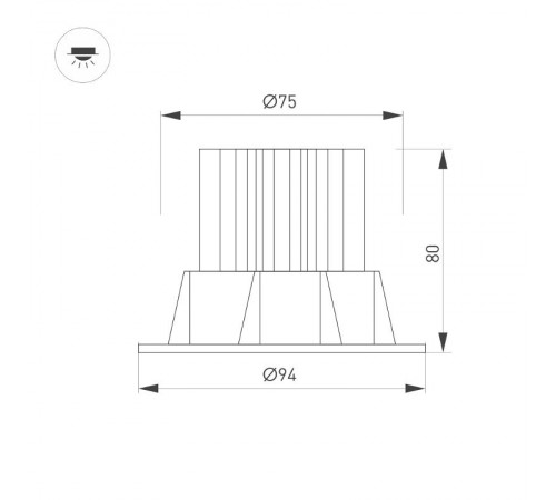 Светильник MS-ATOLL-BUILT-TURN-R94-10W Warm3000 (BK, 60 deg, 230V) (Arlight, IP54 Металл, 5 лет)  041574 Arlight                              