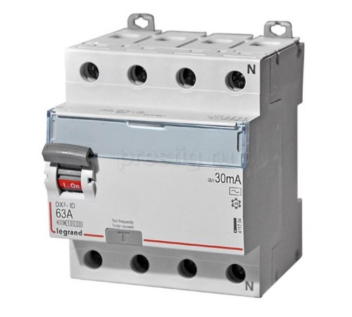 Выключатель дифференциальный (УЗО) DX3-ID 4п 63А 30мА тип AC  411704  Legrand