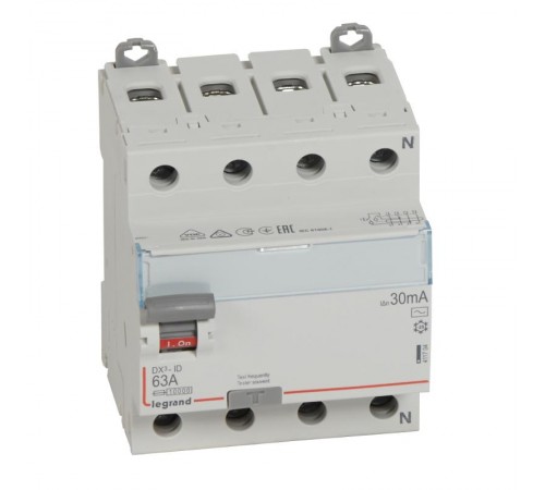 Выключатель дифференциальный (УЗО) DX3-ID 4п 63А 30мА тип AC  411704  Legrand