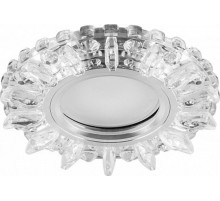 Светильник точечный встраиваемый под лампу, с LED подсветкой CD910 15LED*2835 SMD 4000K, MR16 50W G5.3, прозрачный, хром  28893  FERON