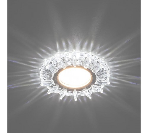 Светильник точечный встраиваемый под лампу, с LED подсветкой CD910 15LED*2835 SMD 4000K, MR16 50W G5.3, прозрачный, хром  28893  FERON