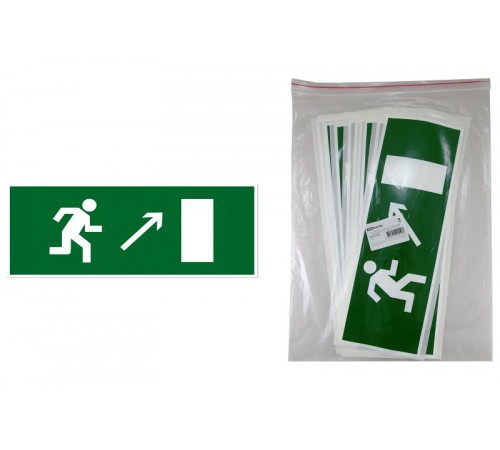 Знак "Направление к эвакуационному выходу направо вверх" 350х124мм для ССА   SQ0817-0063  TDM