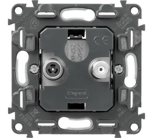 Valena Мех IN'MATIC Розетка TV-SAT оконечная (10дБ, диапазоны 5-862МГц/950-2400 МГц.)  753059  Legrand