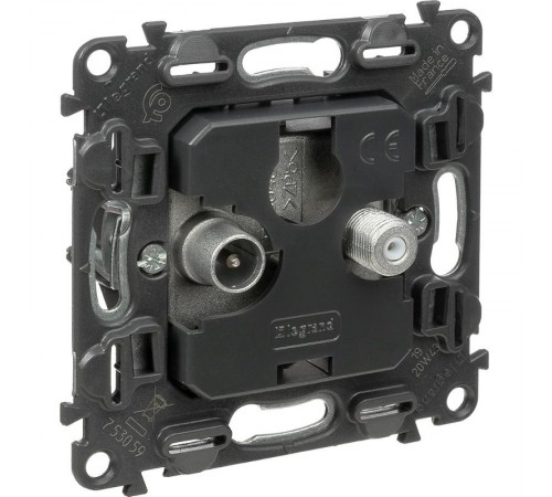 Valena Мех IN'MATIC Розетка TV-SAT оконечная (10дБ, диапазоны 5-862МГц/950-2400 МГц.)  753059  Legrand