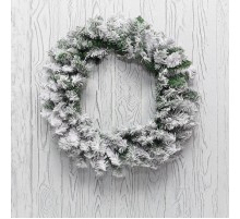 Заснеженный еловый венок  60 см, ПВХ  307-148  NEON-NIGHT
